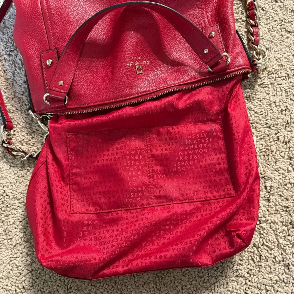 Kate Spade Pine Street Small Kori Leather Purse Red Gold Hardware